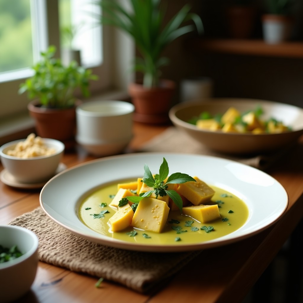 Curry Verde Cremoso de Berenjena y Tofu: Receta Vegana, Aromática y Fácil en 30 Minutos