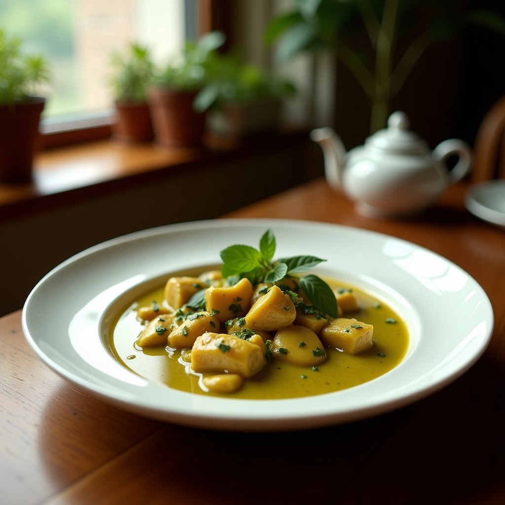 Curry Verde Cremoso de Pollo y Berenjena: Receta Tailandesa Fácil en 30 Minutos