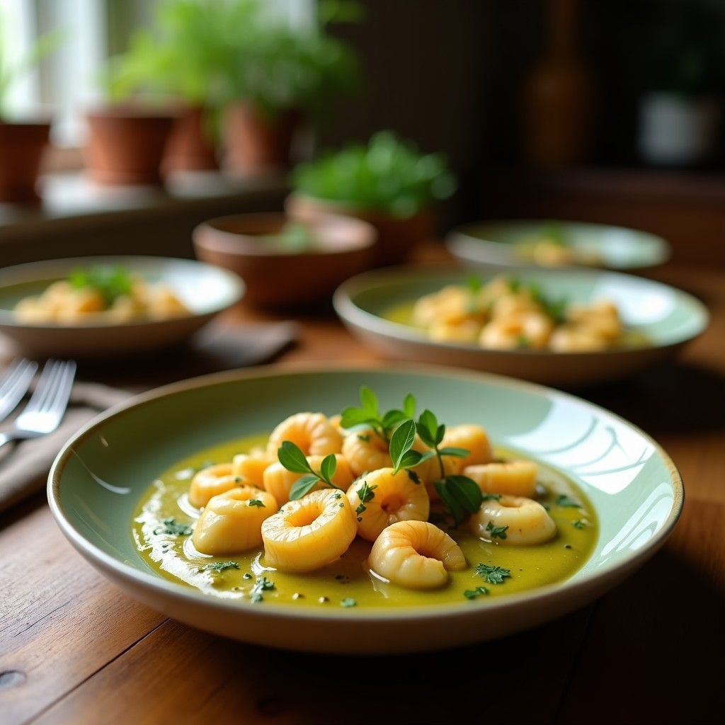 Curry Verde Cremoso de Camarones y Brotes de Bambú: Receta Tailandesa Fácil y Aromática en 25 Minutos