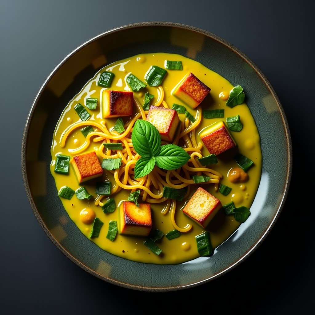 Curry Verde Tailandés con Verduras y Tofu Crujiente: Receta Fácil y Aromática