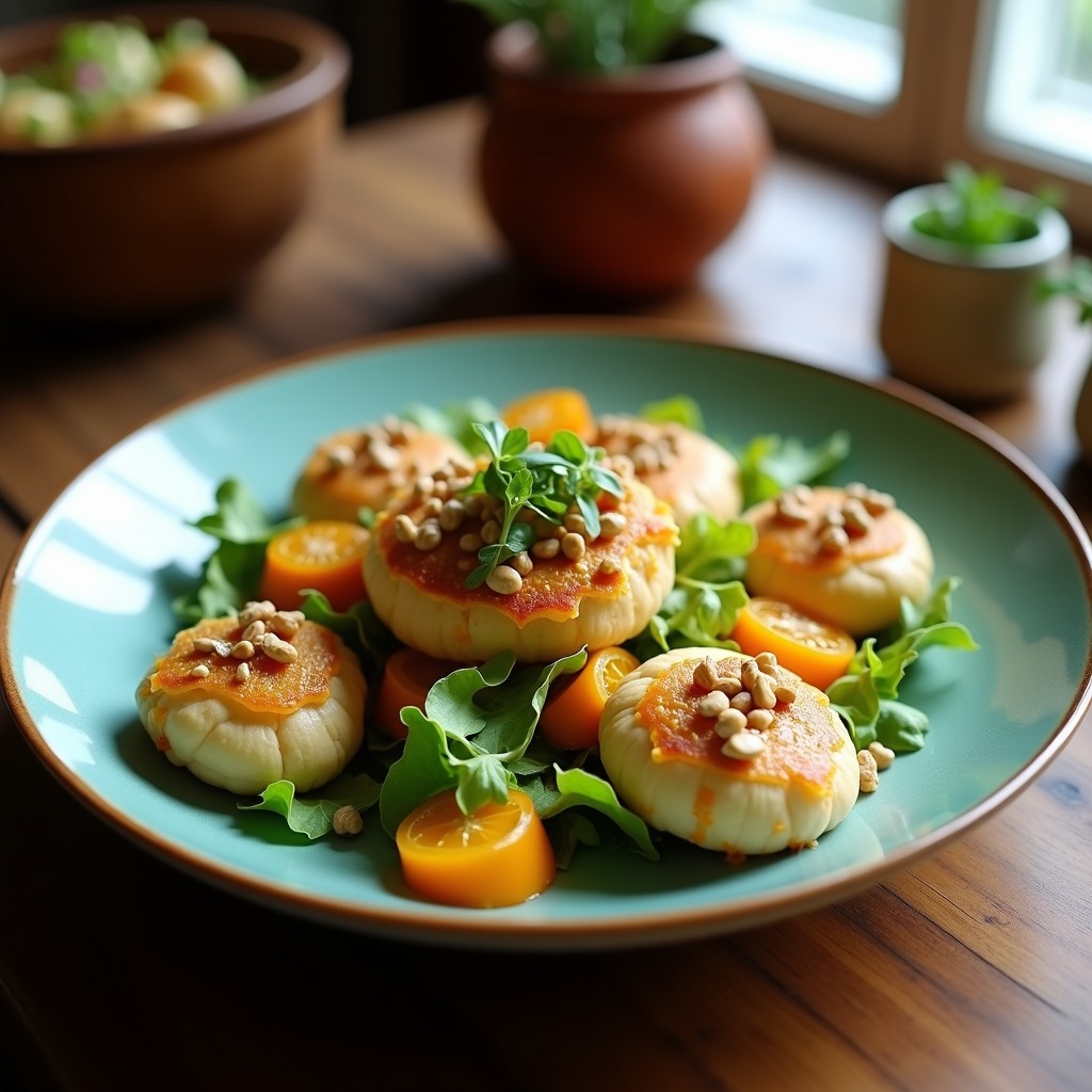 Ensalada Templada de Coliflor Asada con Tahini y Granada: Receta Vegana, Fácil y Llena de Color