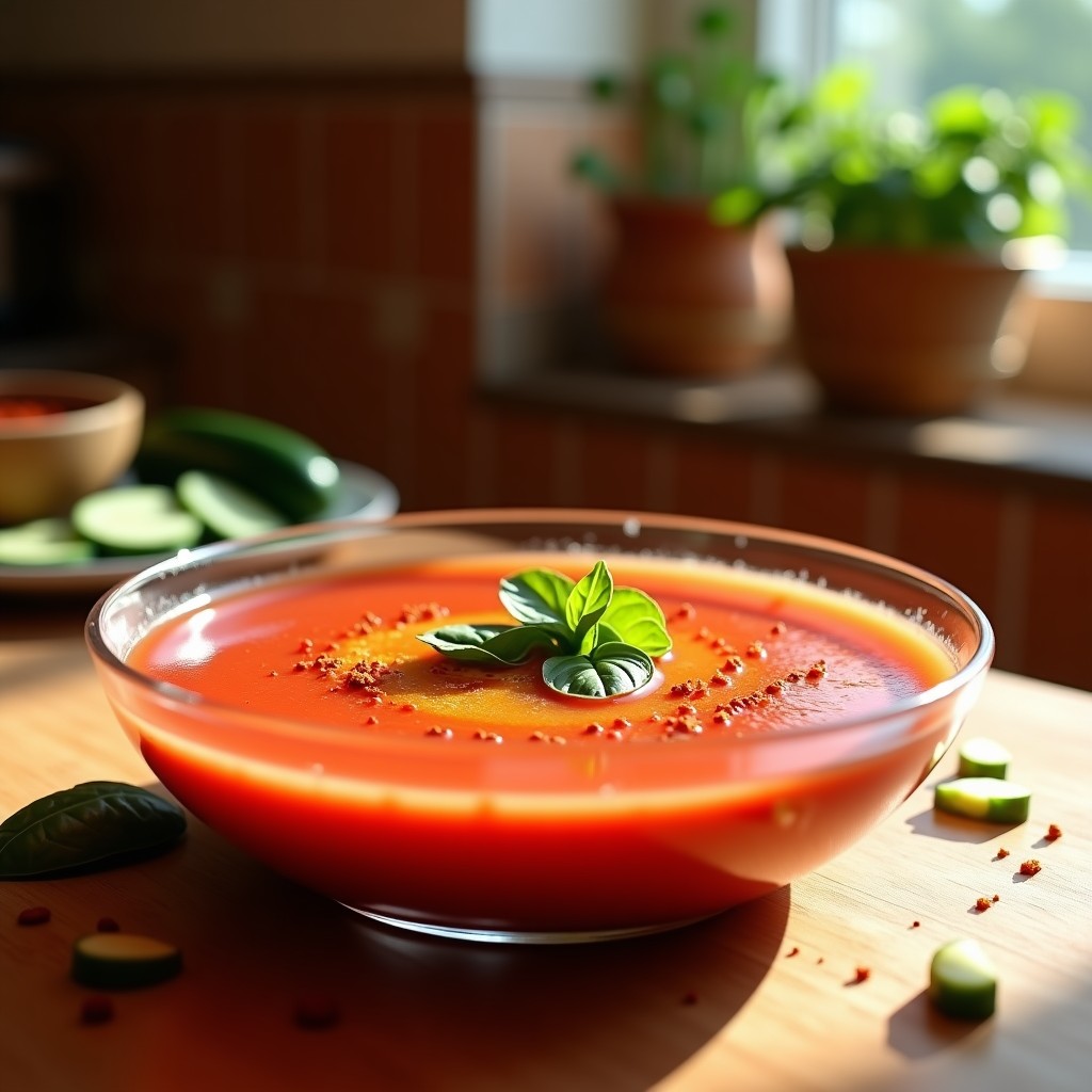 Gazpacho Andaluz de Remolacha con Toque Ahumado: Receta Refrescante y Sin Gluten en 10 Minutos