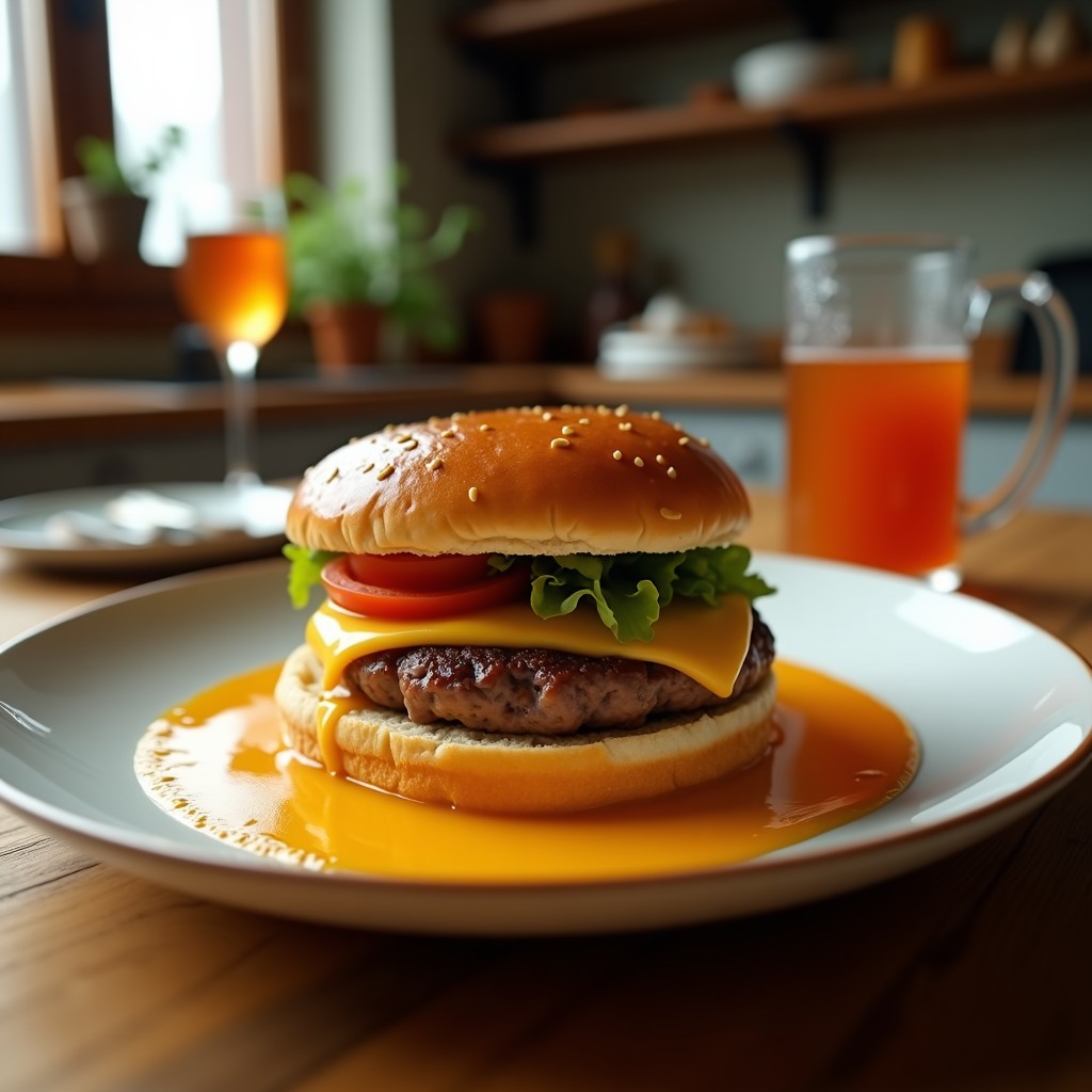 Hamburguesa Smash con Queso Cheddar y Cebolla Caramelizada: Receta Rápida y Jugosa en 15 Minutos