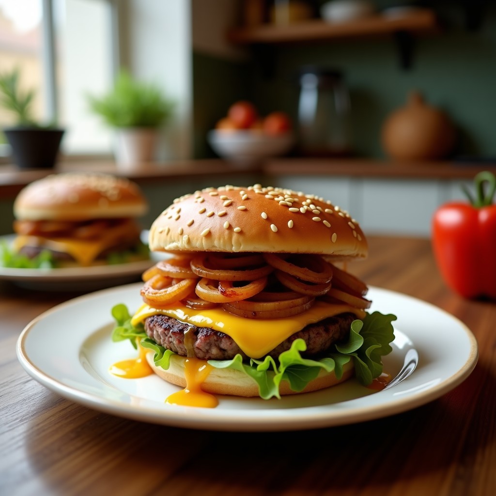 Hamburguesa Smash Doble con Queso y Cebolla Caramelizada: La Receta Más Jugosa y Crujiente