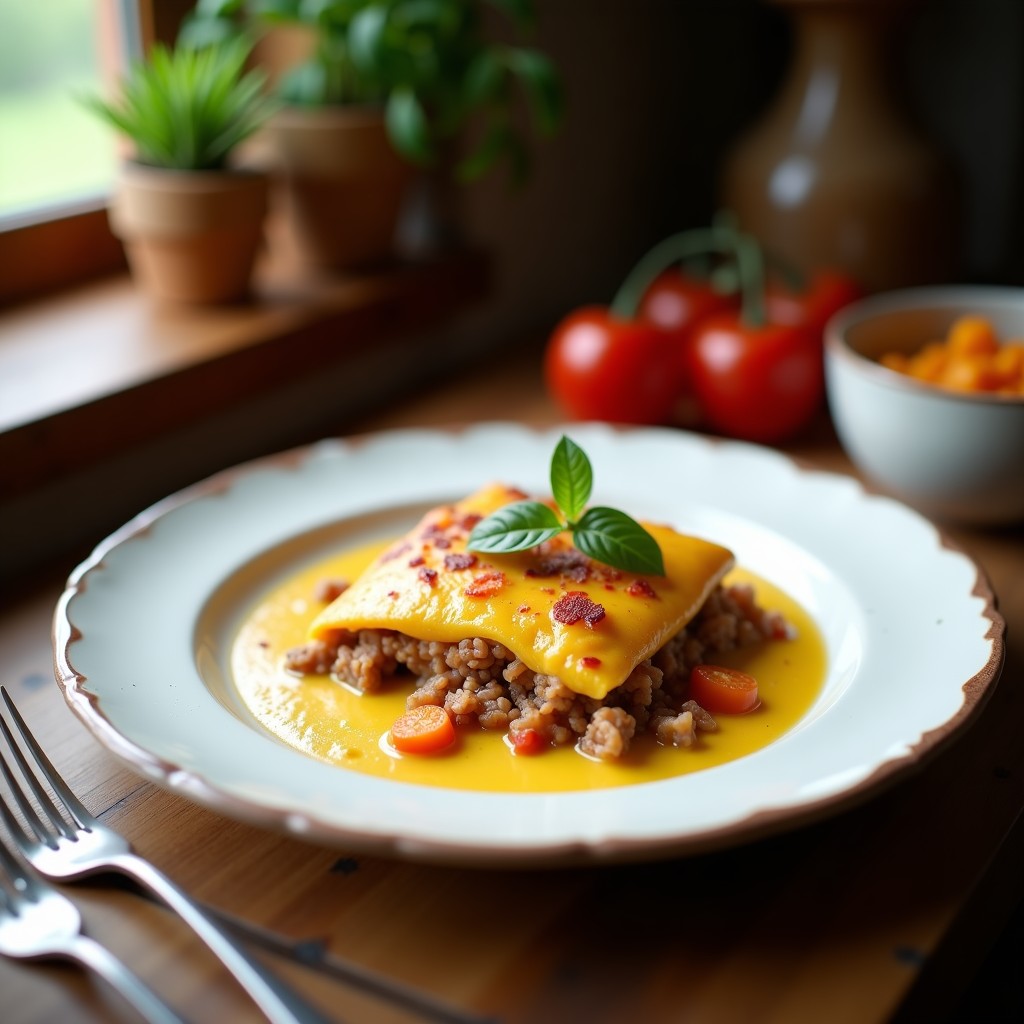 Lasaña de Berenjena y Carne Picada con Bechamel Ligera: Receta Familiar Fácil y Jugosa