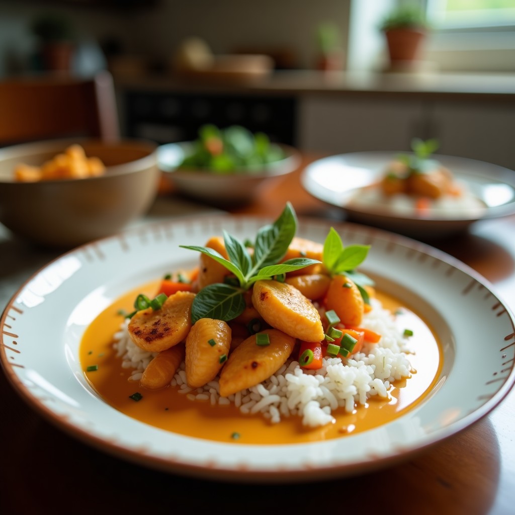 Pollo al Curry Cremoso con Leche de Coco y Verduras Crujientes: Receta Fácil y Aromática en 30 Minutos