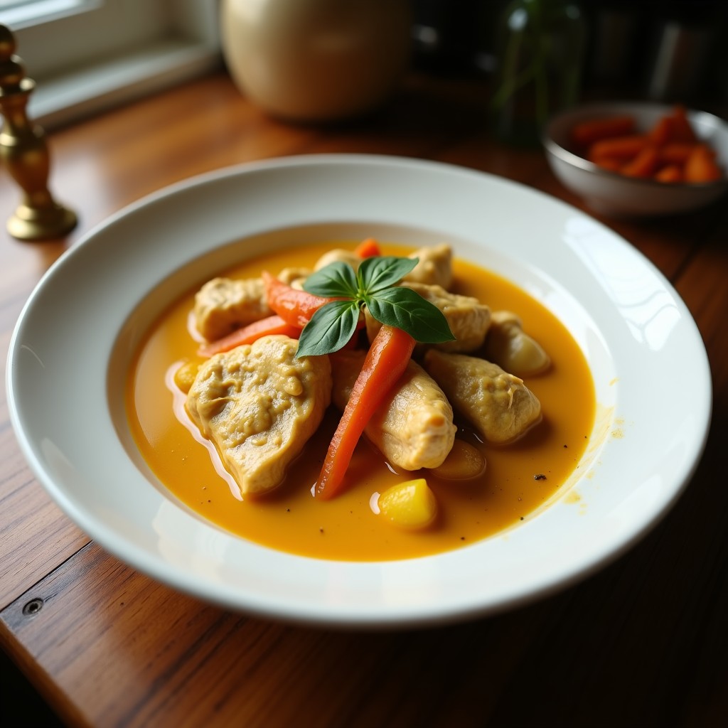 Pollo al Curry Rojo Cremoso con Leche de Coco y Verduras: Receta Tailandesa Fácil en 30 Minutos