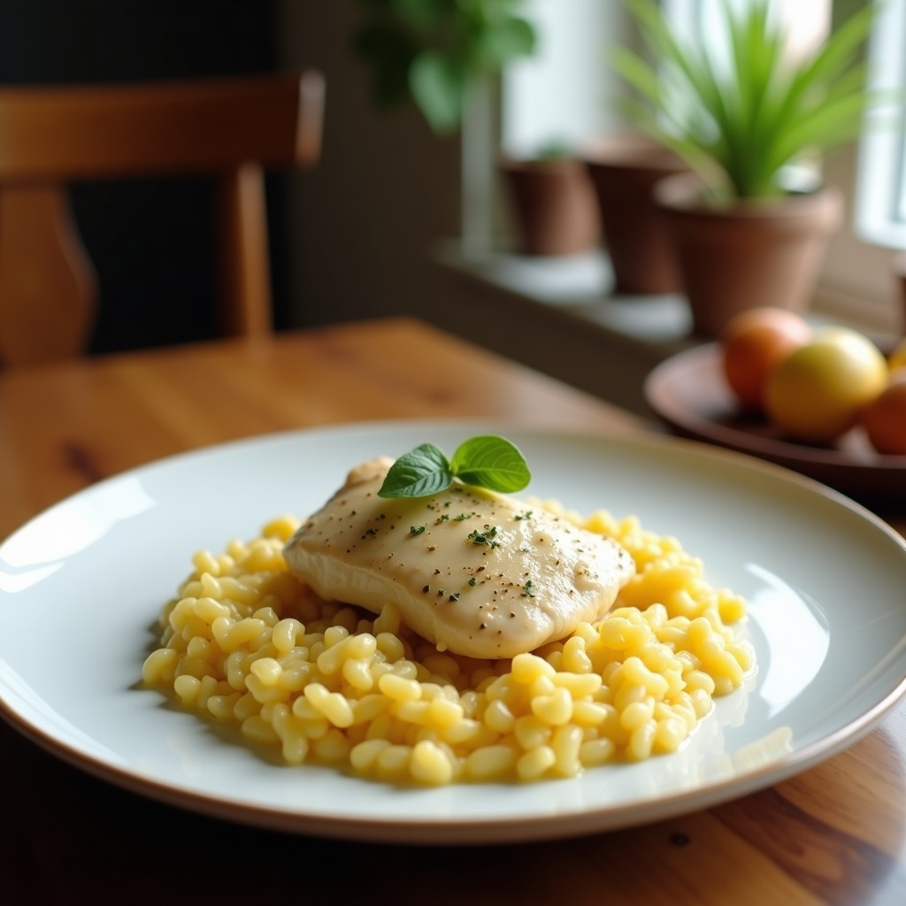 Pollo al Limoncello con Risotto Cremoso de Parmesano: Receta Italiana Elegante y Fácil