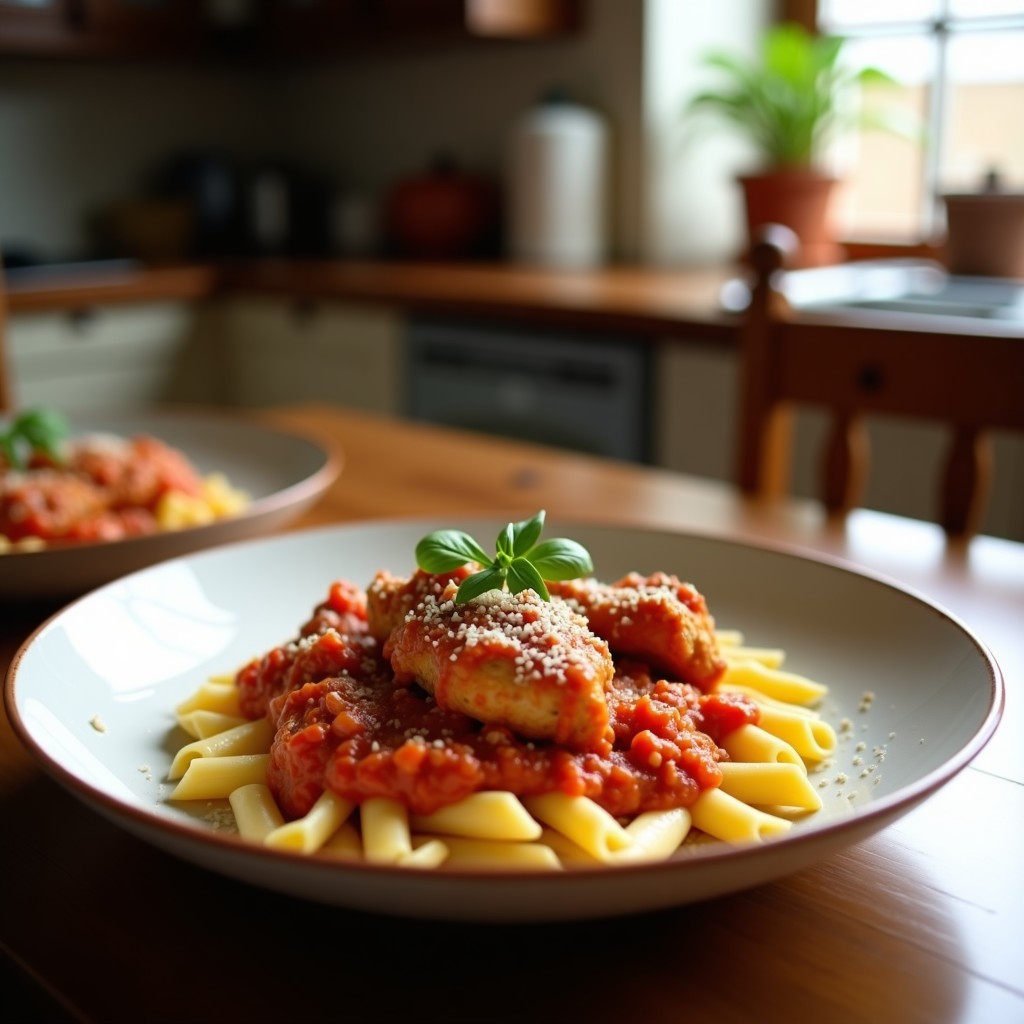 Pollo Arrabbiata Cremoso con Pasta Penne: Receta Fácil y Picante en 30 Minutos