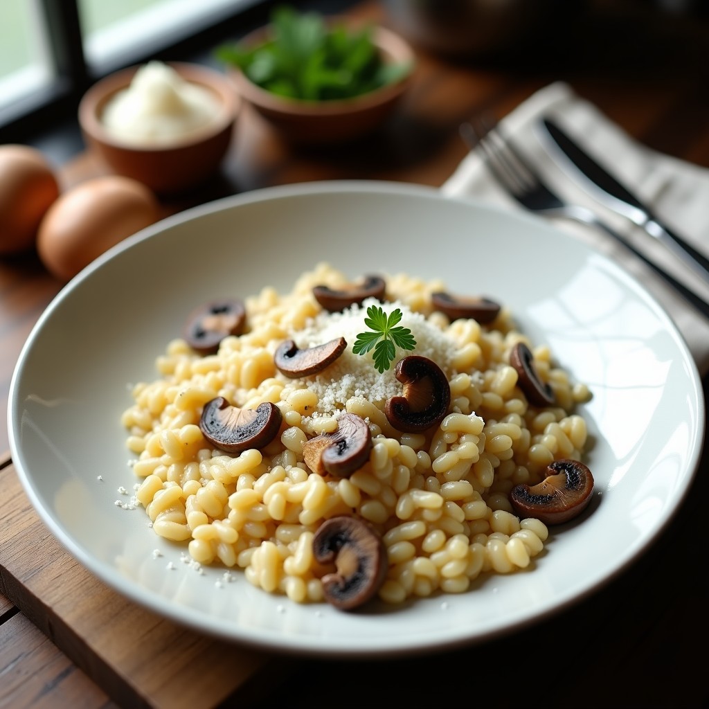 Risotto de Setas y Trufa Cremoso: Receta Italiana Fácil y Llena de Sabor Umami