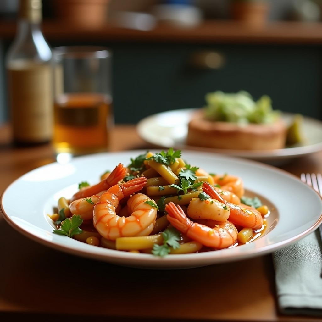 Salteado Rápido de Gambas y Verduras Crujientes con Salsa de Jengibre y Soja: Receta China Fácil en 20 Minutos