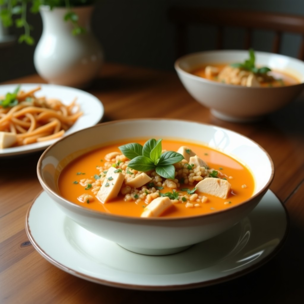 Sopa Thai de Coco y Pollo: Receta en Airfryer Rápida y Cremosa
