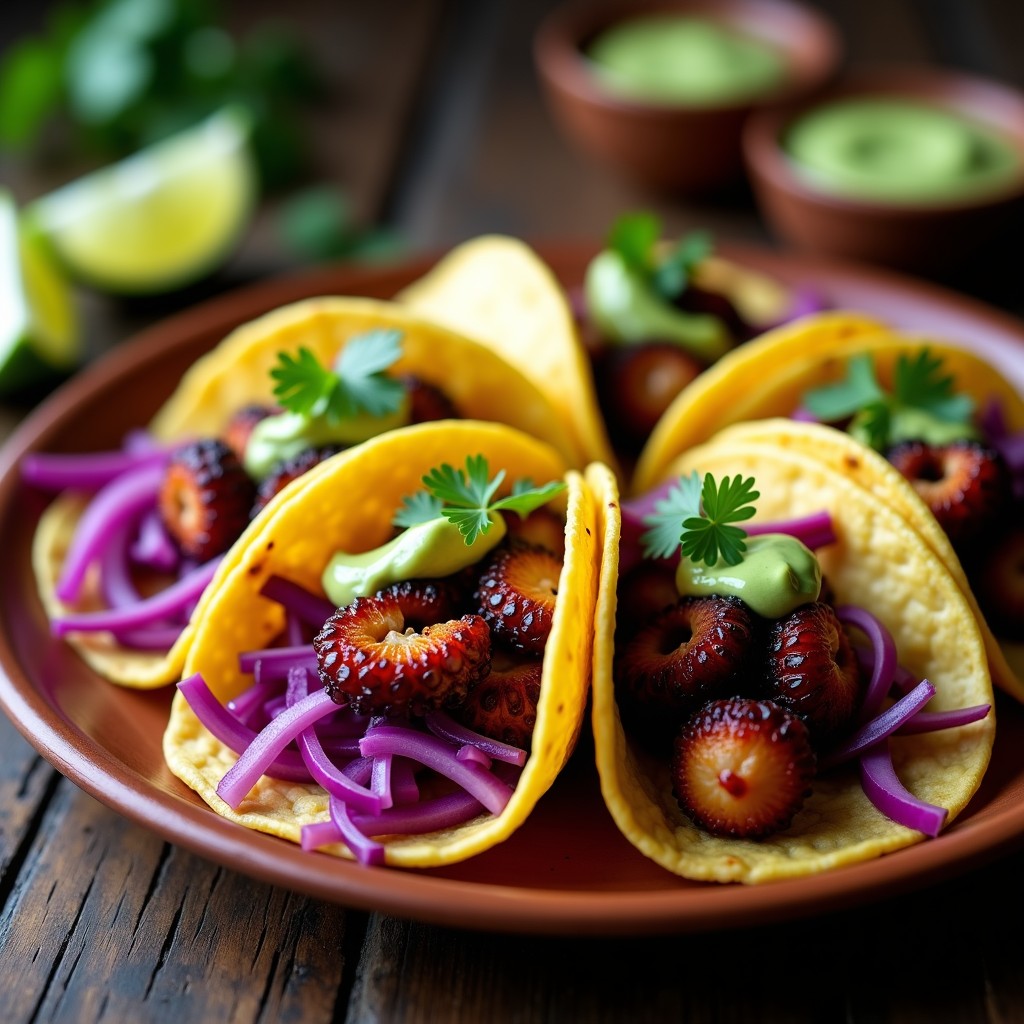 Tacos de Pulpo Ahumado con Chipotle: Receta en Airfryer Crujiente y Rápida