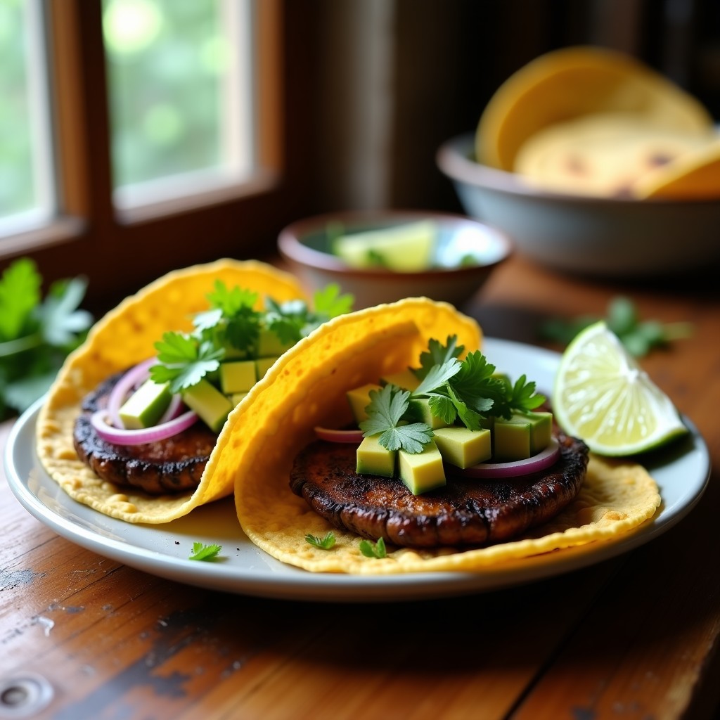 Tacos Veganos de Hongos Portobello Ahumados: Receta Alta en Proteína y Sin Gluten