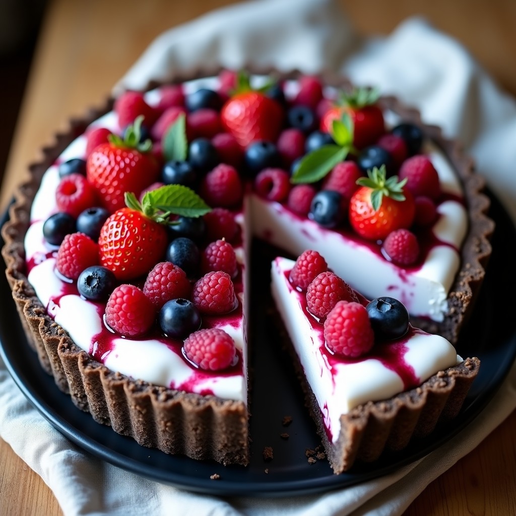 Tarta Sin Horno de Frutos Rojos y Queso Fresco: Receta Sin Gluten, Ligera y Refrescante