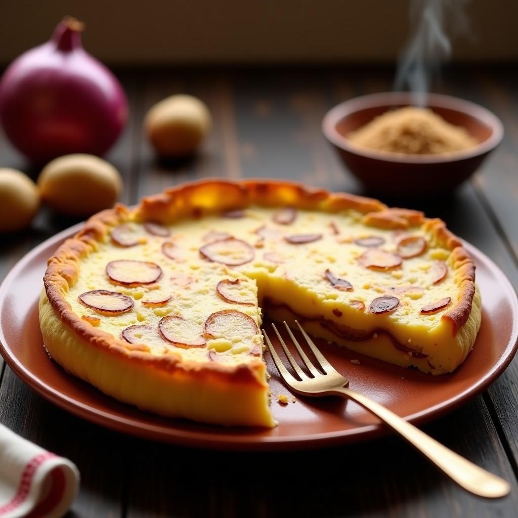 Tortilla de Patata con Cebolla Caramelizada: Receta en Thermomix Sin Aceite y Esponjosa